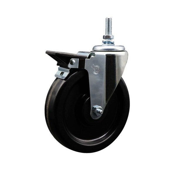 Service Caster 6 Inch Phenolic 38 Inch Threaded Stem Caster with Brake SCC-TS20S615-PHS-PLB-381615 - main